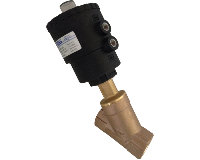 ZEUS® bronze actuated angle seat valve 1420/1422 normally closed BSP